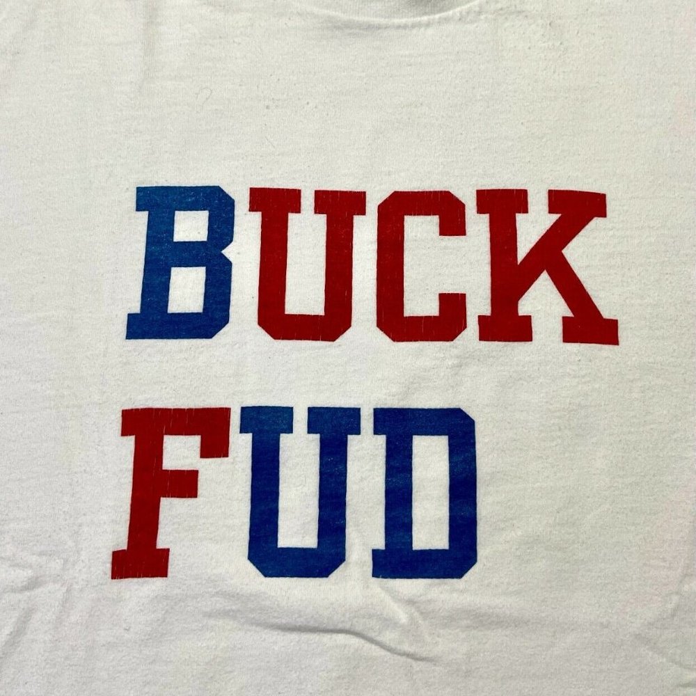 Vintage 1996 "Buck Fud" T-Shirt - Houston Oilers NFL Anti-Bud Adams Luv Ya Blue
